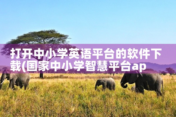 打开中小学英语平台的软件下载