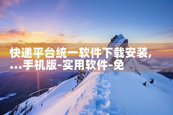 快递平台统一软件下载安装