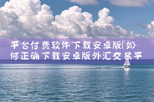 平台付费软件下载安卓版