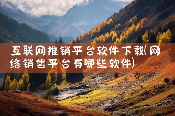 互联网推销平台软件下载