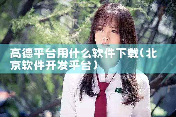 高德平台用什么软件下载